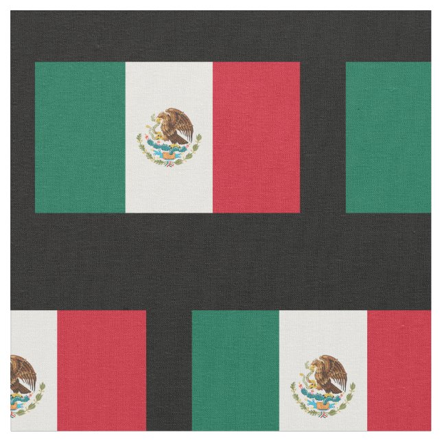 Mexican flag pattern custom fabric DIY textile (Close Up)