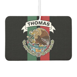 Mexican Flag Race Stripes Personalised Car Air Freshener