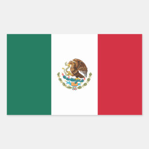 Mexican Flag Rectangular Sticker