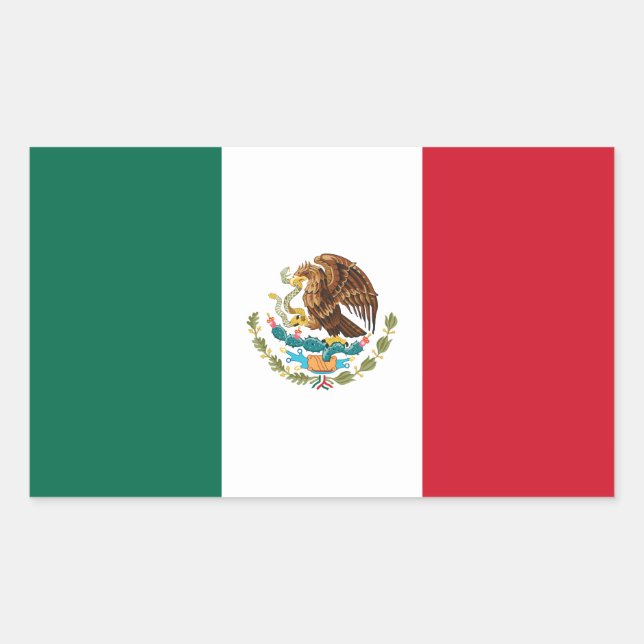 Mexican Flag Rectangular Sticker (Front)