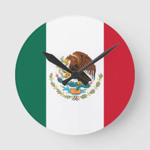 Mexican Flag Round Clock