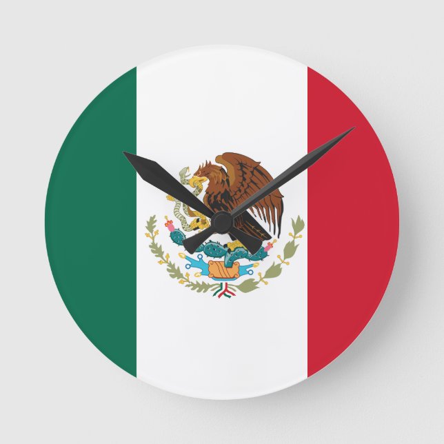 Mexican Flag Round Clock (Front)