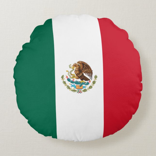 Mexican Flag Round Cushion (Front)