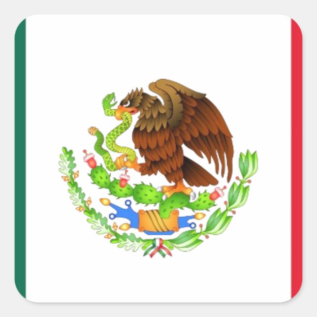 Mexican Flag Square Sticker (Front)