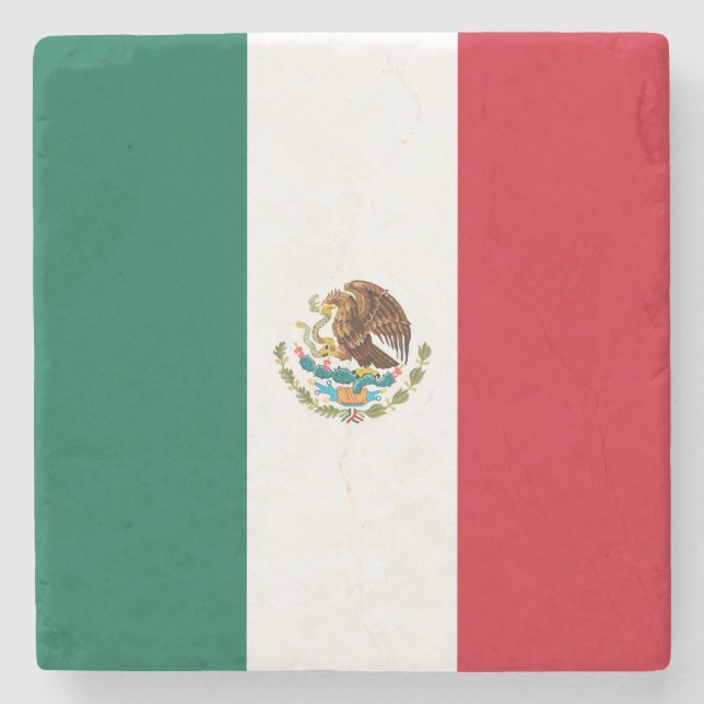 Mexican Flag Stone Coaster (Front)