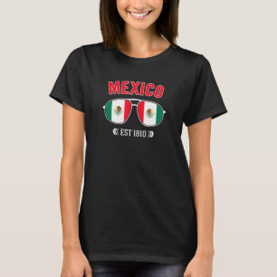 Mexican Flag Sunglasses Mexican Heritage Mexico T-Shirt
