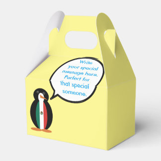 Mexican Flag Talking Ms. Penguin Gable Favour Box