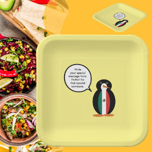 Mexican Flag Talking Ms. Penguin Paper Plates