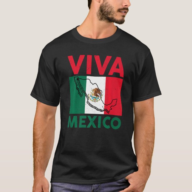 Mexican Flag Viva Mexico Pride Premium T-Shirt (Front)