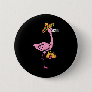 Mexican Flamingo Tacos Cute Cinco De Mayo Fiesta A 6 Cm Round Badge