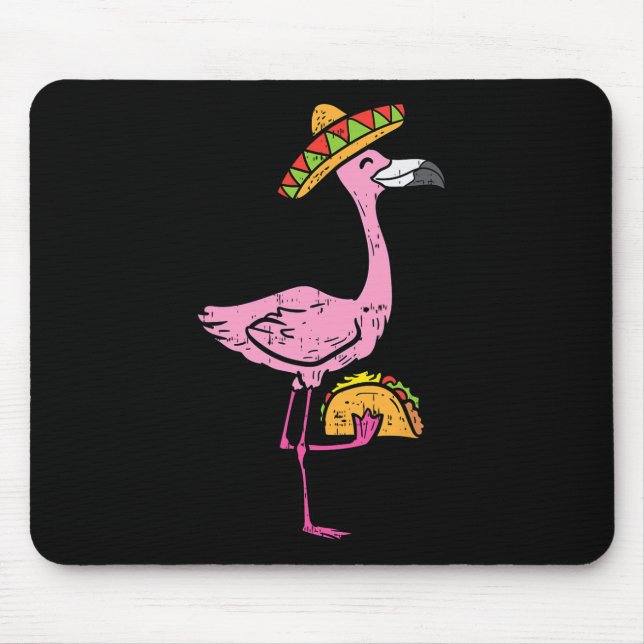 Mexican Flamingo Tacos Cute Cinco De Mayo Fiesta A Mouse Pad (Front)