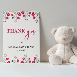 Mexican Floral Baby Shower Thank You Card
