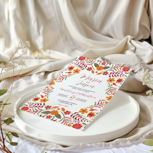 Mexican Floral Boda Fiesta Colourful Wedding Invitation