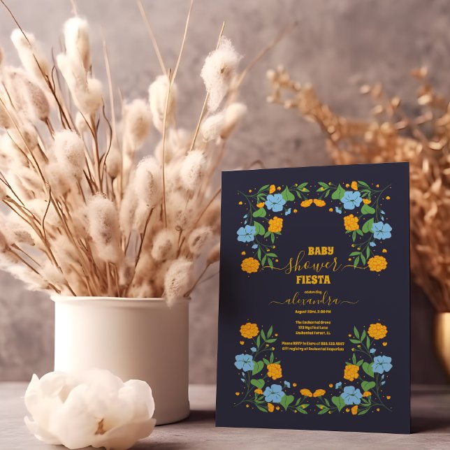 Mexican Floral Fiesta Baby Shower Invitation (Creator Uploaded)