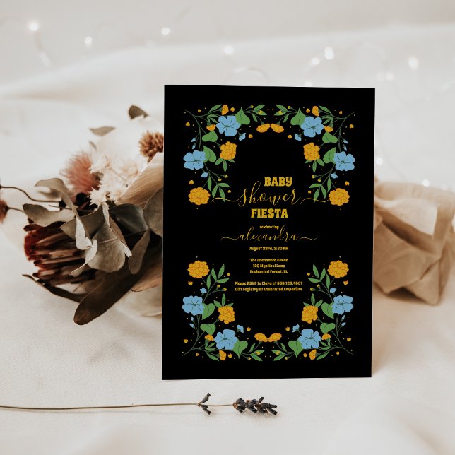 Mexican Floral Fiesta Baby Shower Invitation (Creator Uploaded)