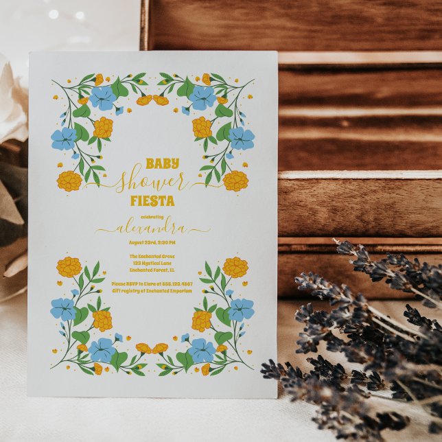 Mexican Floral Fiesta Baby Shower Invitation (Creator Uploaded)