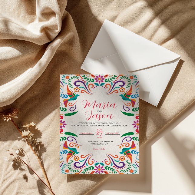 Mexican Floral Fiesta Colourful Boda Wedding Invitation (Mexican Floral Fiesta Colorful Boda Wedding Invitation)
