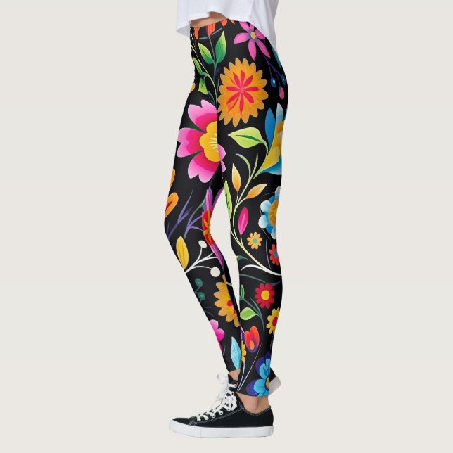 Mexican Floral Fiesta Leggings (Left)