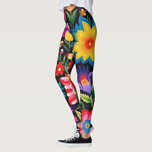 Mexican Floral Fiesta Leggings (Left)