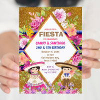  Mexican Floral Fiesta Sibling Combined Birthday 