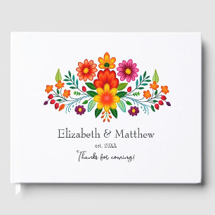 Mexican Floral Folk Art Wedding Guest Book