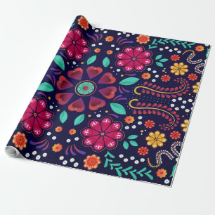 Mexican Floral Pattern  Wrapping Paper