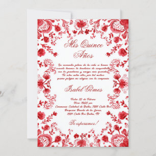 Mexican floral Quinceañera Invitation