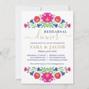 Mexican Floral Rehearsal Dinner Invitation