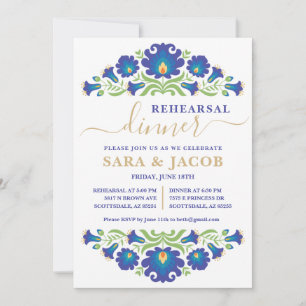 Mexican Floral Rehearsal Dinner Invitation