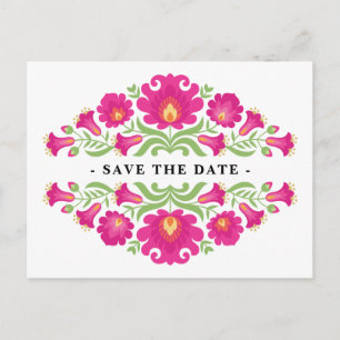 Mexican Floral Save The Date Postcard