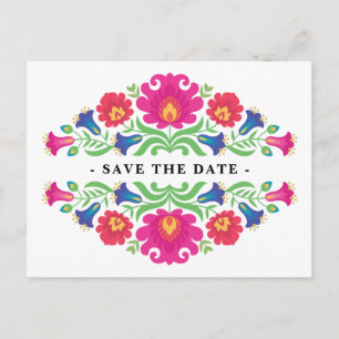 Mexican Floral Save The Date Postcard