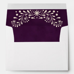 Mexican Floral Wedding Plum Envelope