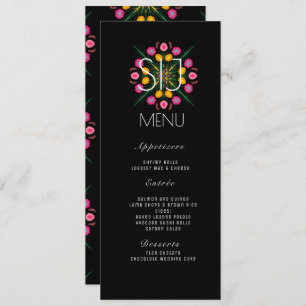 Mexican Florals Butterflies Hand Dawn Wedding Menu
