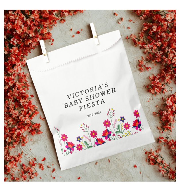 Mexican Flowers Baby Shower Fiesta Favour Bags (Creator Uploaded)