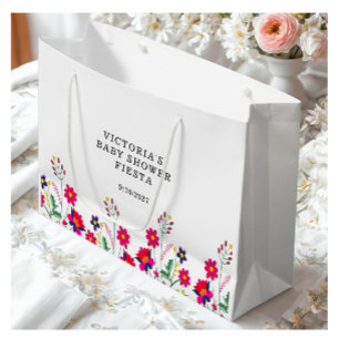 Mexican Flowers Baby Shower Fiesta Large Gift Bag