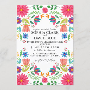 Mexican Flowers Floral Wedding Fiesta Invitation