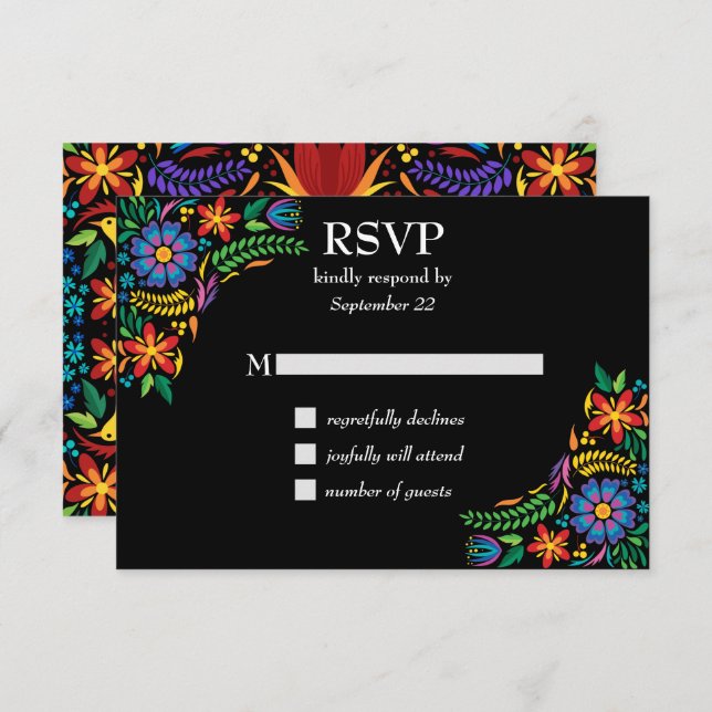 Mexican Flowers RSVP (Front/Back)