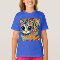 Mexican Folk Art Abstract Kitty Cat Personalised