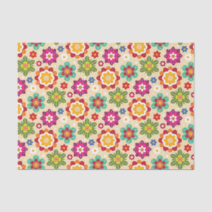 Mexican Folk Art Flowers Pattern Tissue Paper