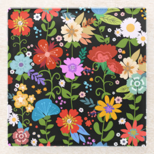 Mexican Folk Art Glass Coaster