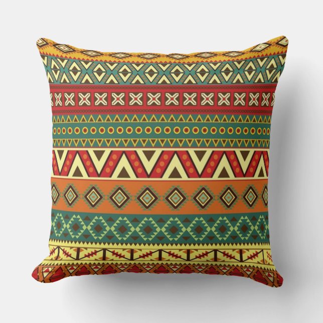Mexican Folk Art Pattern Cushion (Front)