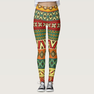 Mexican Folk Art Pattern Leggings