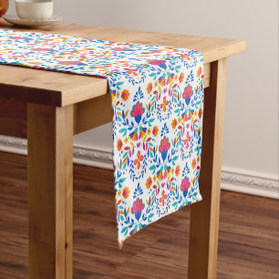 Mexican Folk Art Pattern Short Table Runner