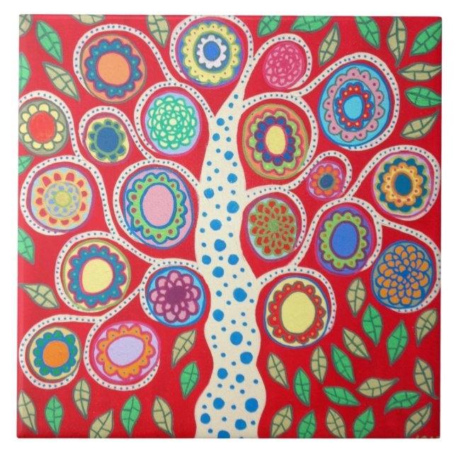 Mexican Folk Art Tree of Life Tiles Kitchen (Front)