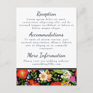 Mexican Folk Art Wedding Enclosure Card