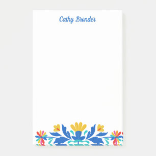 Mexican Folk Pattern Personalised Name Post-it Notes