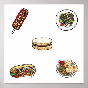 Mexican food collection poster