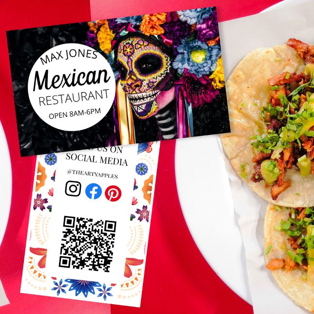 Mexican food fruit deli market craft day of dead b business card (Creator Uploaded)