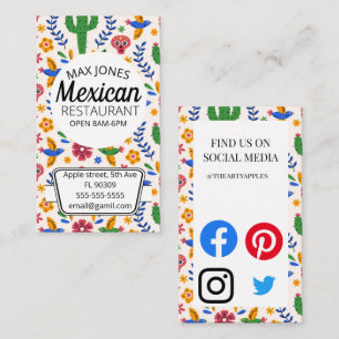 Mexican food fruit deli market fold craft business card