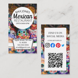 Mexican food fruit deli market fold craft business card